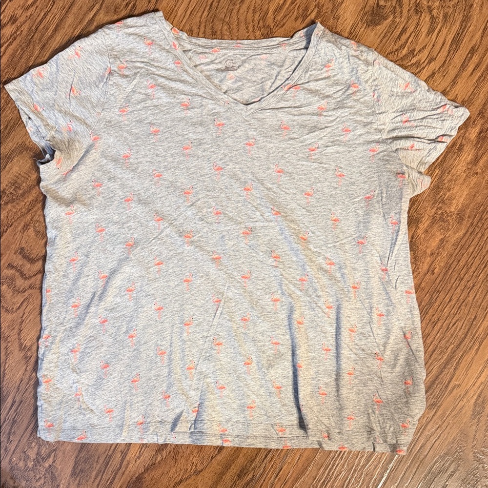 Cato Heather Gray Tee with Coral Accents